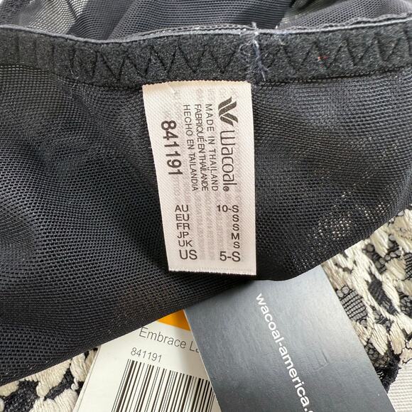 Wacoal Women's Embrace Lace Underwire Bra High Cut Panty Set 36C Small Black - Picture 14 of 15